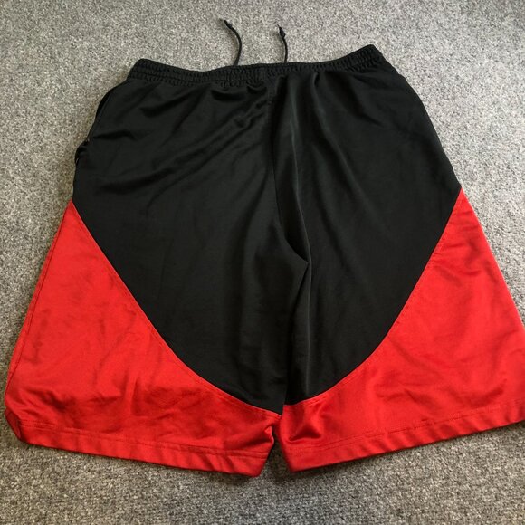 Nike Shorts Mens MEdium Black Red Dazzle Shiny Basketball Baggy Vintage Y2K - Picture 8 of 10